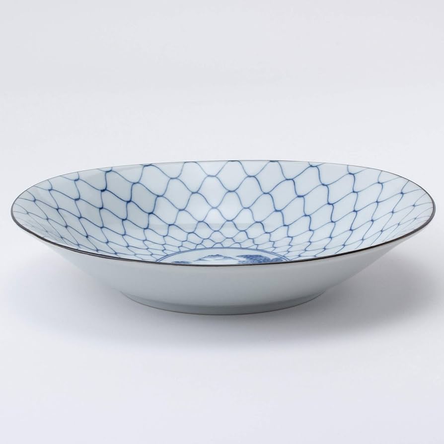 Amazon.com: Saikai Pottery 31302 清秀窯橢圓形咖哩盤,日式風格